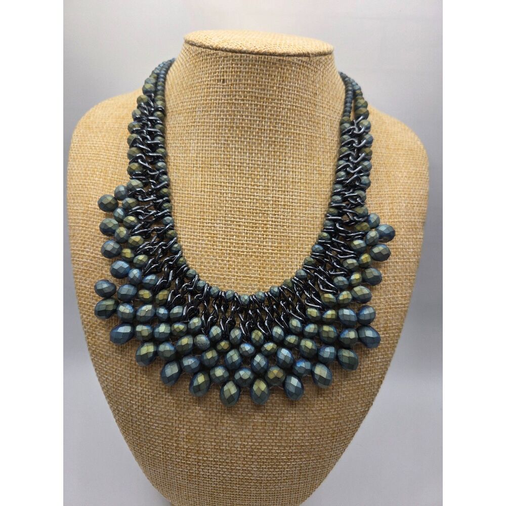 1860. Vintage Multi Strand Bib Statement Necklace